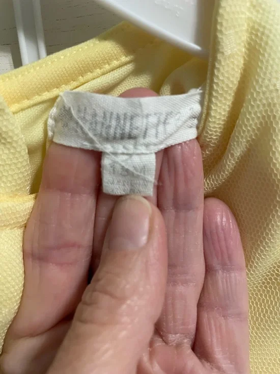 Nannette Yellow Floral Tulle Dress with Bow Accent - Picture 4 of 4